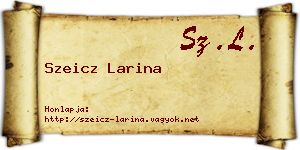 Szeicz Larina névjegykártya